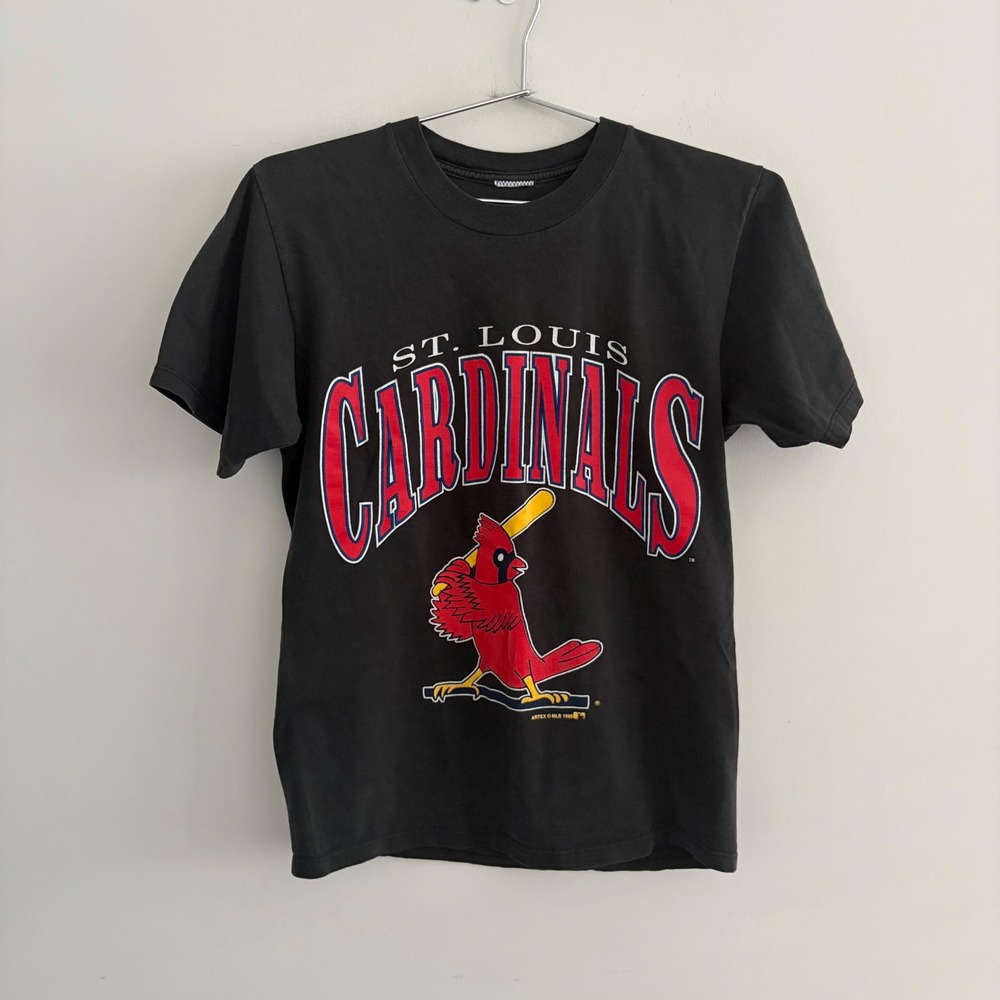 Vintage 1990 St Louis Cardinals Artex MLB T-Shirt Black Mens